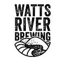 Watts-River brewing logo. mountains with a river winding through